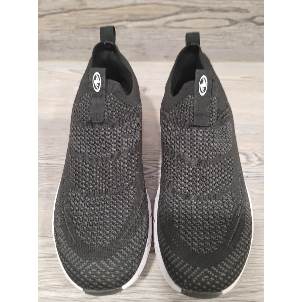 Athletic Works Men's Black/White Slip-On Low Top Athletic Sneakers Solid size 8